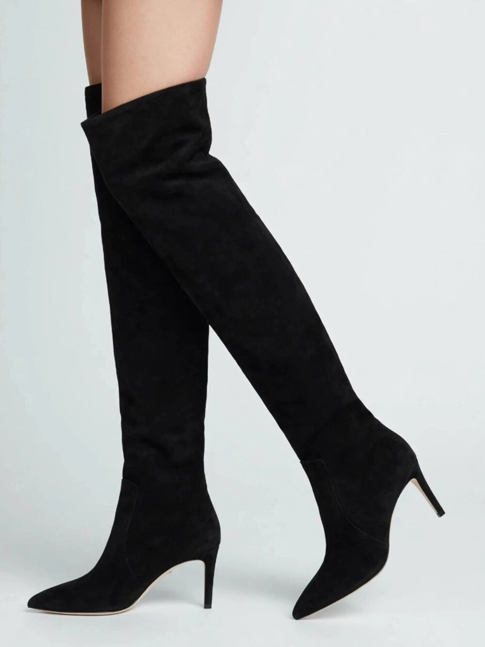 Paris Texas Black Pointed-Toe Over-The-Knee Boots 60mm Heel US 7–7.5 / EU 38